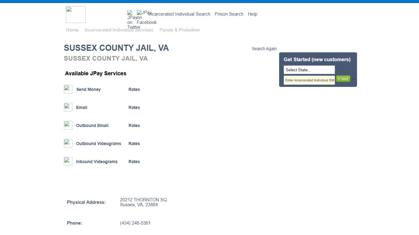 SUSSEX COUNTY JAIL, VA